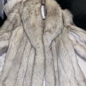 Real blue fox fur short coat